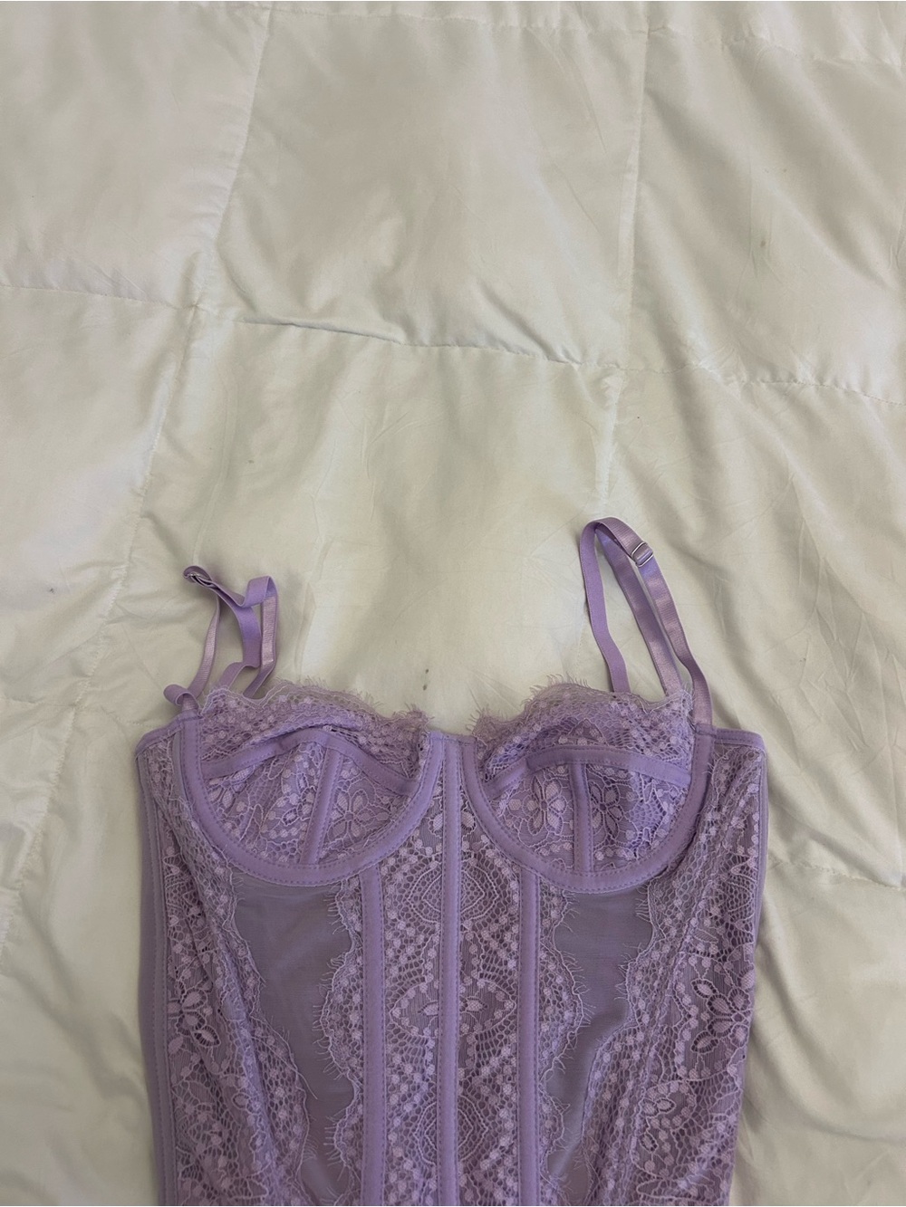 SHEIN Lavender Lace Bustier Corset Top